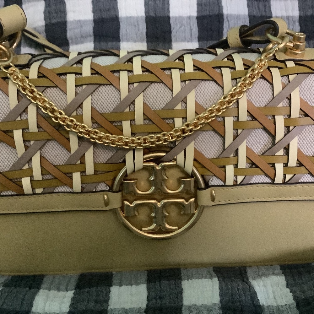 Tory Burch basket weave shoulder bag